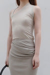 OUDE WAAG knitted asymmetric suspender vest OW-23SS-TP06 meters gray